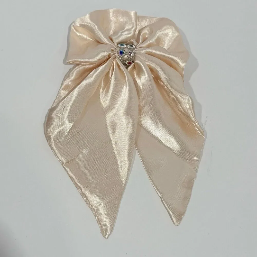 Large Satin Bow Barrettes Women Ribbon Hair Clips Hairpins for Styling